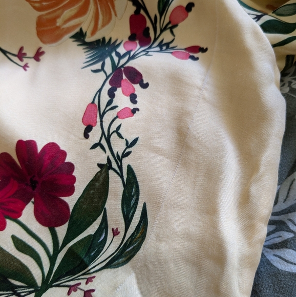 💛🏵️ Farm Rio 100% Viscose Floral Long-Sleeve Cutout Maxi Dress, M, NWT - Picture 14 of 17